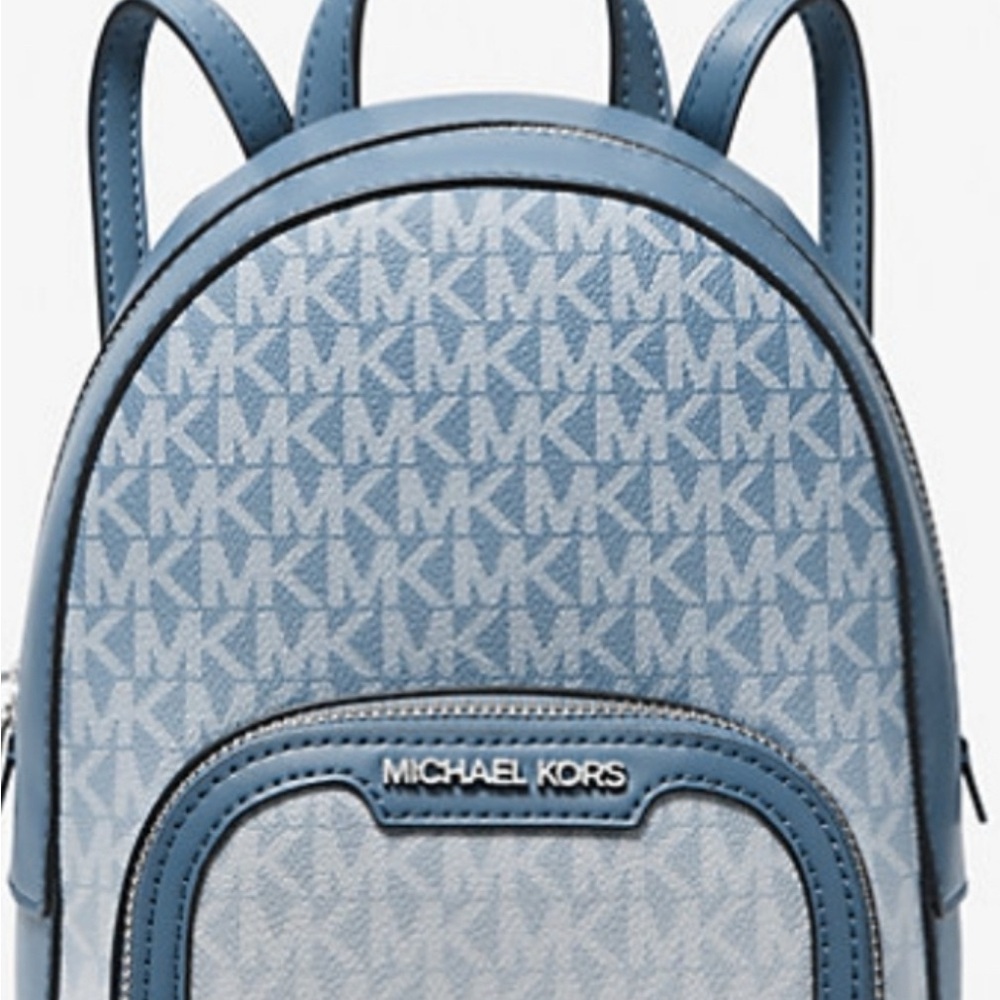 Michael Kors Blue Monogram Backpack